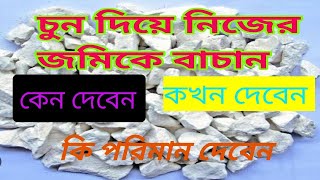 জমির মাটি শোধনে চুন প্রয়োগ। চুন প্রয়োগের উপকারীতা ও সাবধানতা lime used in field [upl. by Llenrub284]