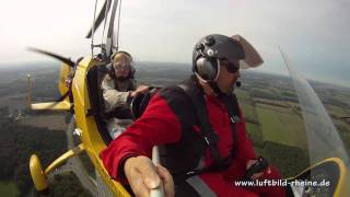 Tragschrauber Rundflug Gyrocopter Rheine  Greven [upl. by Ivz]