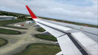 FSX HD  Airbus A320 Sharklets Indonesia AirAsia Wingview TakeOff at SoekarnoHatta [upl. by Lynelle189]