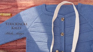 Strickjacke Kalle Teil 2  Stricken mit Blida [upl. by Notlem]