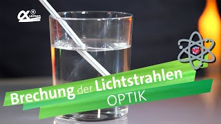 Brechung der Lichtstrahlen  einfach erklärt  alpha Lernen erklärt Physik [upl. by Eneryc]