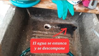 Corrección de nivel de agua del desagüe en un lavadero de cemento [upl. by Malorie]