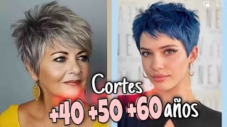 CORTES de Cabello CORTOS FEMENINOS para MUJERES de 40 50 60 años Moda Cabello 2024 [upl. by Unam507]