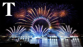 London sees in 2024 with spectacular fireworks display [upl. by Angell818]