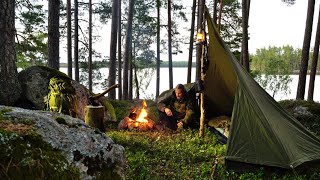 4 Days Bushcraft Trip  Canvas Shelter  Camp Craft and Cooking [upl. by Allemap485]