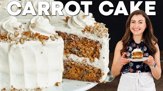 EASY CARROT CAKE RECIPE with Cream Cheese Frosting [upl. by Thea136]