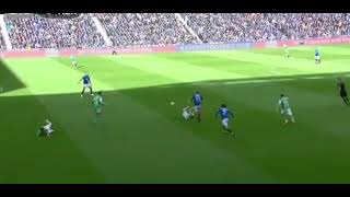 Hibernian Player knocks 2 teammates with one ball vs Rangers [upl. by Uase]