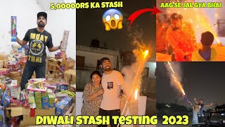 BIGGEST DIWALI STASH 500000 KO JALATE WAQT AAG LAG GYI😱  MERA BHAI JALL GYA 😭😭 [upl. by Anilad801]