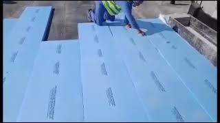 Fixation of Extruded Polyestyrene amp Geotextile over Torch Applied Waterproofing Membrane APP Type [upl. by Nesyrb]