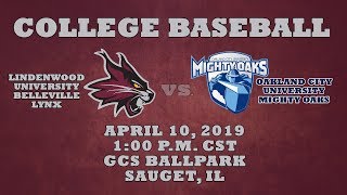 College Baseball Lindenwood University  Belleville vs Oakland City University 41019 [upl. by Almire]