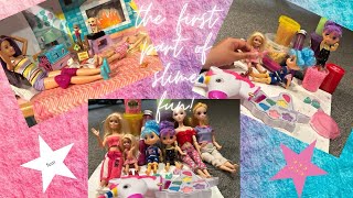 Wooo hooo Slime fun Barbie ChelseaAnnea and Elsea are going one a adventure firstpart🥰 [upl. by Kass]