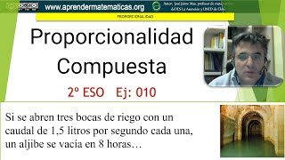 Problema de proporcionalidad compuesta 2eso 06 10 aljibe José Jaime Mas [upl. by Melac367]