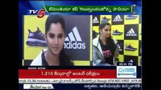 Sania Mirza Enjoying World Cup 2015  Sania Mirza Face to Face with TV5  TV5 News [upl. by Ltihcox]