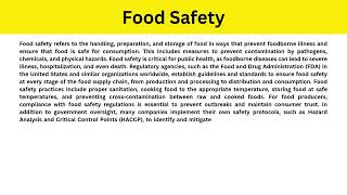 Short Paragraph on Food Safety [upl. by Mullen253]