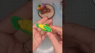 How I made a corn 🌽 with polymer clay 🌽 [upl. by Lyret]