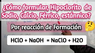 Sales OxisalesHipoclorito de sodio hipoclorito de calcio férricoestánnico químicasalesoxisales [upl. by Latoye]