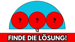 Welchen RADIUS haben die ROTEN KREISE🤔📝 Mathe Aufgabe Geometrie [upl. by Nnainot]