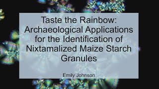 Archaeological Applications for Identification of Nixtamalized Maize Starch Granules [upl. by Smailliw]