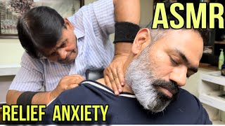 Asmr head massage with tapping and back massage by Indian Sleep barber Sarwan [upl. by Akcirret]