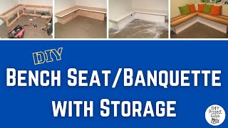 DIY BuiltIn Bench Seat Kitchen Banquette With Storage  How To Make A Bench Seat With Storage [upl. by Aslin184]