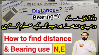 how to calculate distance and bearing between two coordinates by using east north [upl. by Nemsaj786]