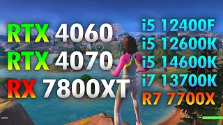 Fortnite  400 FPS  RTX 4060  RTX 4070  RX 7800 XT [upl. by Ocicnarf]