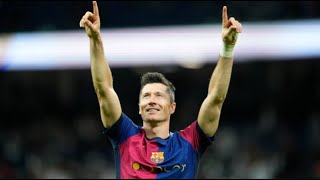 Robert Lewandowski Double Goal Real Madrid vs Barcelona 04 Highlights LaLiga 2024 2025 [upl. by Adimra]