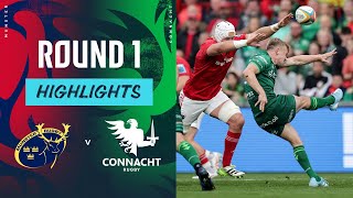 Munster v Connacht  Highlights  Round 1  URC 202425 [upl. by Ahcirt114]