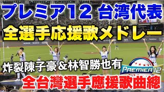 【歌詞付き】2024年プレミア12の台湾代表全選手応援歌メドレー！台湾チアもノリノリで踊る！炸裂陳子豪＆林智勝も！有歌詞 為全台選手獻上的應援歌曲總結！台灣啦啦隊也跳得可愛！世界12強棒球賽2024 [upl. by Hakvir407]