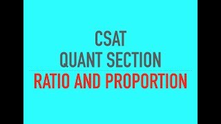 CSAT SERIES FOR UPSC  IAS  Ratio and Proportion [upl. by Naujit511]