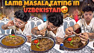 Lamb Masala Eating In Uzbekistan Market 😋🇺🇿Kanda Lovers [upl. by Ahsieat]