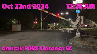 Amtrak P098 Sliver Star Arrives In Florence SC With AMTK 202 amp 146 Plus Horn Salute train amtrak [upl. by Alvina]