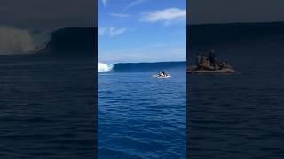 ROGUE WAVE Strikes Tahiti and SURFER SENDS IT [upl. by Assirk]