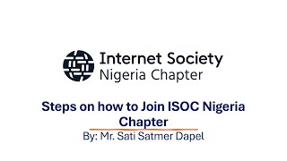 ISOC Steps to Join ISOC Nigeria Chapter [upl. by Devi]