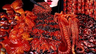 ASMR BLACK BEAN NOODLES SPICY SEAFOOD SPICY ENOKI MUSHROOM 불닭 팽이버섯 먹방 OCTOPUS 짜장 라면 먹방MUKBANG [upl. by Farnham]