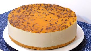 CHEESECAKE DE MARACUYÁ DELICIOSO SIN HORNO RECETA ORIGINAL MUY FACIL [upl. by Schriever]