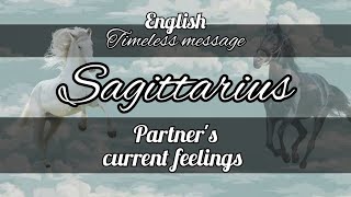 SAGITTARIUS ♐️ PARTNERS CURRENT FEELINGS TIMELESS ENGLISH tarot sagittarius currentfeelings [upl. by Eenwat]