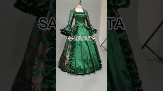 Green Brocade Christmas Victorian Dress New Year Party Ball Gown for Women [upl. by Endys]