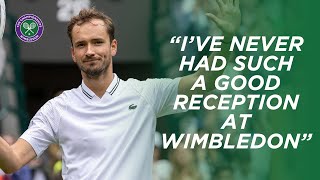 Daniil Medvedev quottouchedquot by Wimbledon support in Second Round win  Wimbledon 2023 [upl. by Bautista]