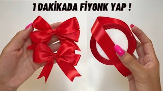 1 Dakikada Kurdeleden Fiyonk Yapımı  What to make from Ribbon in 1 minute [upl. by Piotr]