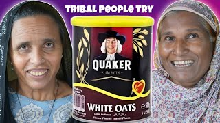 First Time Taste Test Tribal People Try White Oats [upl. by Ziwot]