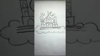 Easy masjid drawing🕌🕌🕌 art viralshortvideo islamicart masjid drawing trending [upl. by Erihppas]