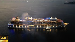 Spectrum of the Seas  Cruise Ship at night  Cinematic Drone 4k [upl. by Aharon796]