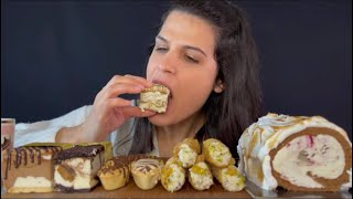 ASMERI EATS BITES ONLY GELATO SANDWICHES CANNOLI LOG ASMR [upl. by Otsedom]