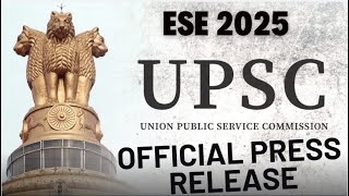 New press Release from UPSC Latest Update [upl. by Eden]