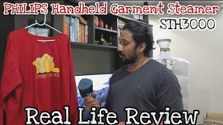 PHILIPS Handheld Garment Steamer STH3000  Real Life Review English [upl. by Anerda401]