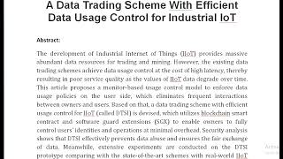 A Data Trading Scheme With Efficient Data Usage Control for Industrial IoT [upl. by Mas]