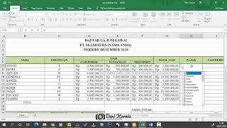 Pembahasan Soal UKK Akuntansi  Soal Spreadsheet Daftar Gaji Pegawai PT Sejahtera [upl. by Eldwon]