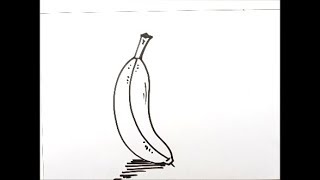 School Art How to Draw A Banana কলা অংকন [upl. by Gianni356]