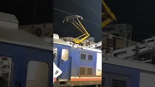 Working of pantograph for locomotive 🙂 pantograph working railways ytshorts shyamhembram [upl. by Serge]